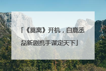 《莫离》开机，白鹿丞磊新剧携手谋定天下