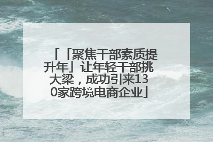「聚焦干部素质提升年」让年轻干部挑大梁，成功引来130家跨境电商企业