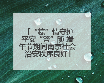 “粽”情守护 平安“警”随 端午节期间南京社会治安秩序良好