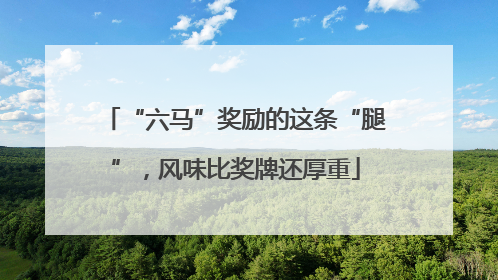 “六马”奖励的这条“腿”，风味比奖牌还厚重