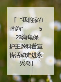 “我的家在南海”——5.23海龟保护主题科普宣传活动走进永兴岛