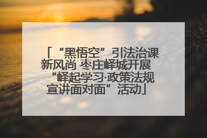“黑悟空”引法治课新风尚 枣庄峄城开展“峄起学习·政策法规宣讲面对面”活动