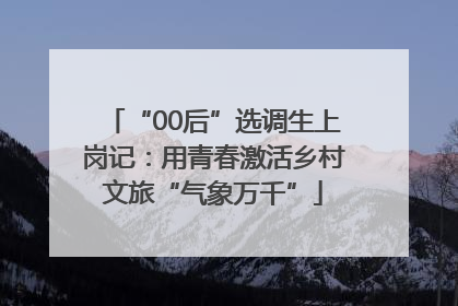 “00后”选调生上岗记：用青春激活乡村文旅“气象万千”