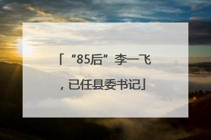 “85后”李一飞，已任县委书记