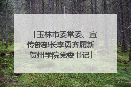 玉林市委常委、宣传部部长李勇齐履新贺州学院党委书记