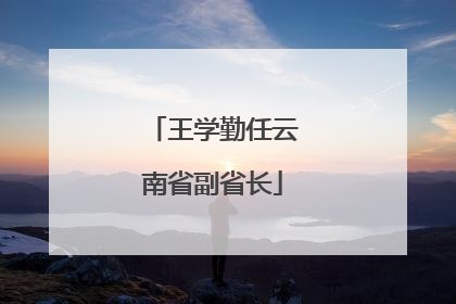 王学勤任云南省副省长