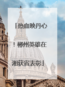 热血映丹心！郴州英雄在湘获省表彰