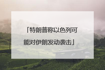 特朗普称以色列可能对伊朗发动袭击