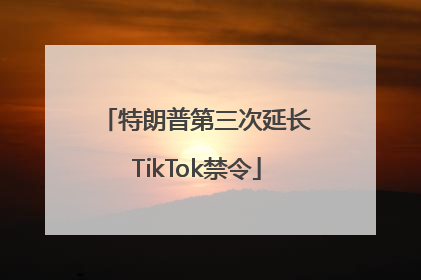 特朗普第三次延长TikTok禁令