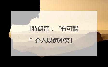 特朗普：“有可能”介入以伊冲突