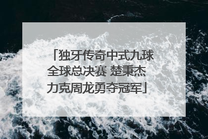 独牙传奇中式九球全球总决赛 楚秉杰力克周龙勇夺冠军
