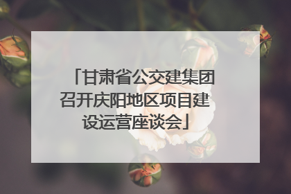 甘肃省公交建集团召开庆阳地区项目建设运营座谈会