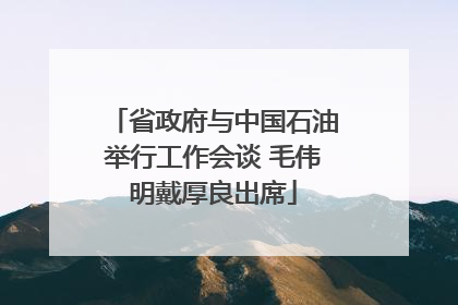 省政府与中国石油举行工作会谈 毛伟明戴厚良出席