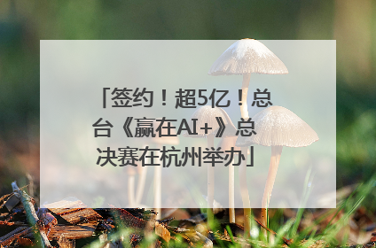 签约！超5亿！总台《赢在AI+》总决赛在杭州举办