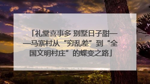 礼堂喜事多 别墅日子甜——马寨村从“穷乱差”到“全国文明村庄”的蝶变之路
