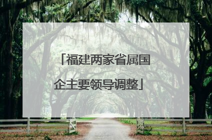 福建两家省属国企主要领导调整