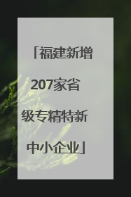 福建新增207家省级专精特新中小企业