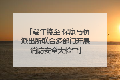 端午将至 保康马桥派出所联合多部门开展消防安全大检查