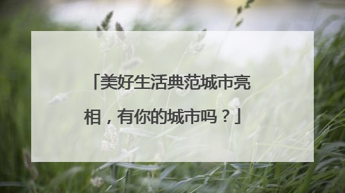 美好生活典范城市亮相，有你的城市吗？