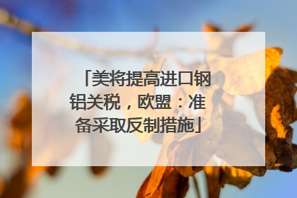 美将提高进口钢铝关税，欧盟：准备采取反制措施