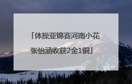体操亚锦赛河南小花张怡涵收获2金1铜