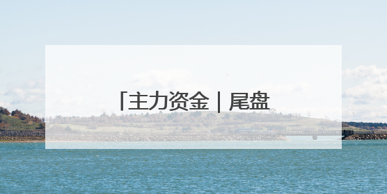主力资金｜尾盘主力抢筹股来了
