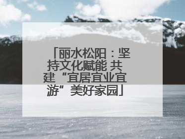 丽水松阳：坚持文化赋能 共建“宜居宜业宜游”美好家园