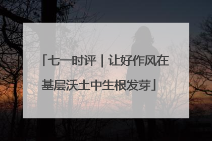 七一时评｜让好作风在基层沃土中生根发芽