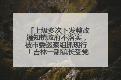 上级多次下发整改通知镇政府不落实，被市委巡察组抓现行！吉林一副镇长受党内警告处分
