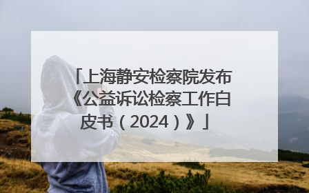 上海静安检察院发布《公益诉讼检察工作白皮书（2024）》