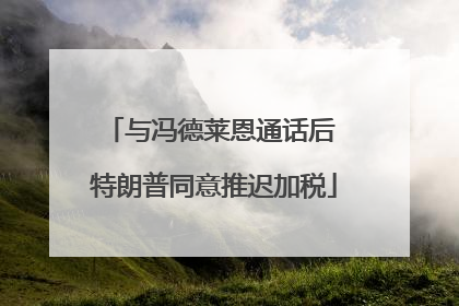 与冯德莱恩通话后 特朗普同意推迟加税