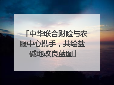 中华联合财险与农服中心携手，共绘盐碱地改良蓝图