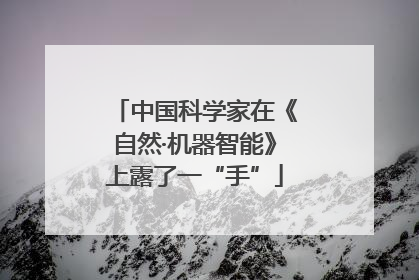 中国科学家在《自然·机器智能》上露了一“手”