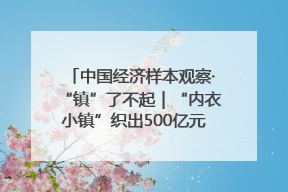 中国经济样本观察·“镇”了不起｜“内衣小镇”织出500亿元“里子产业”