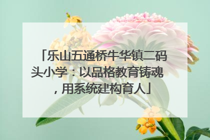 乐山五通桥牛华镇二码头小学：以品格教育铸魂，用系统建构育人