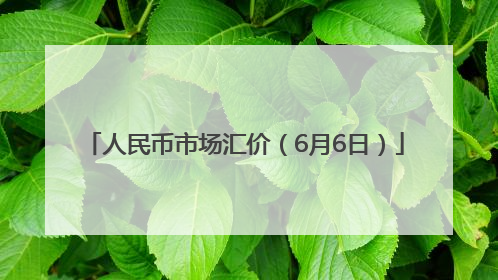人民币市场汇价（6月6日）