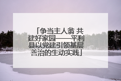 争当主人翁 共建好家园——平利县以党建引领基层善治的生动实践