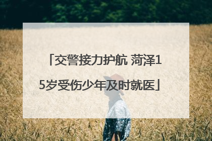 交警接力护航 菏泽15岁受伤少年及时就医