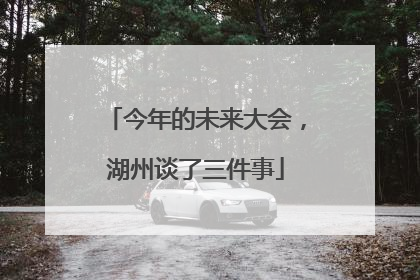 今年的未来大会，湖州谈了三件事