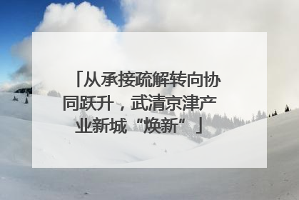 从承接疏解转向协同跃升，武清京津产业新城“焕新”