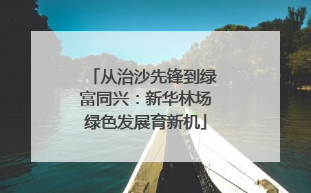 从治沙先锋到绿富同兴：新华林场绿色发展育新机
