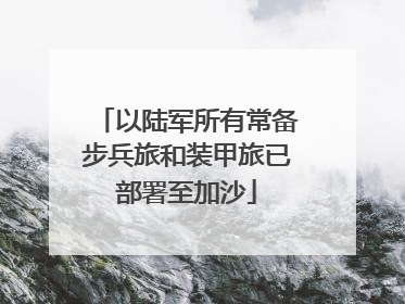 以陆军所有常备步兵旅和装甲旅已部署至加沙