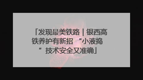 发现最美铁路｜银西高铁养护有新招 “小液捣”技术安全又准确