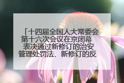 十四届全国人大常委会第十六次会议在京闭幕  表决通过新修订的治安管理处罚法、新修订的反不正当竞争法  习近平签署主席令予以公布  赵乐际主持会议