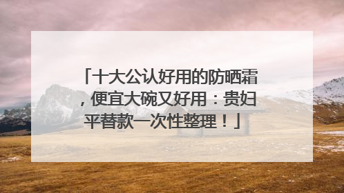 十大公认好用的防晒霜，便宜大碗又好用：贵妇平替款一次性整理！