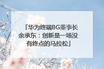 华为终端BG董事长余承东：创新是一场没有终点的马拉松