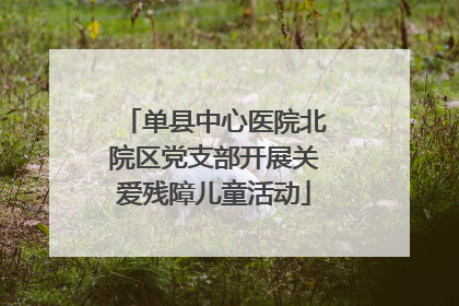 单县中心医院北院区党支部开展关爱残障儿童活动