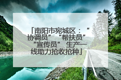 南阳市宛城区：“协调员”“帮扶员”“宣传员” 生产一线助力抢收抢种