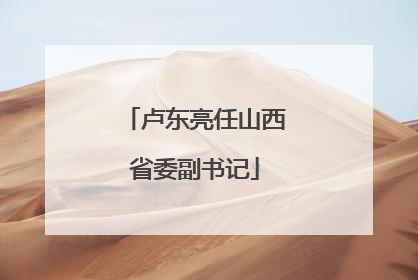 卢东亮任山西省委副书记