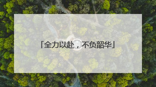 全力以赴，不负韶华